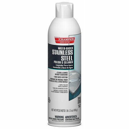 CHASE PRODUCTS Aerosol Stainless Steel Water-Based Cleaner, 18PK 438-5153